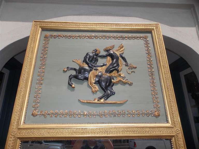 Miroir Trumeau français peint et doré.  Circa 1780 Excellent état - En vente à Hollywood, SC