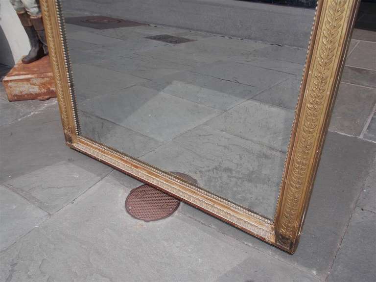 French Painted and Gilt Trumeau Mirror.  Circa 1780 For Sale 5