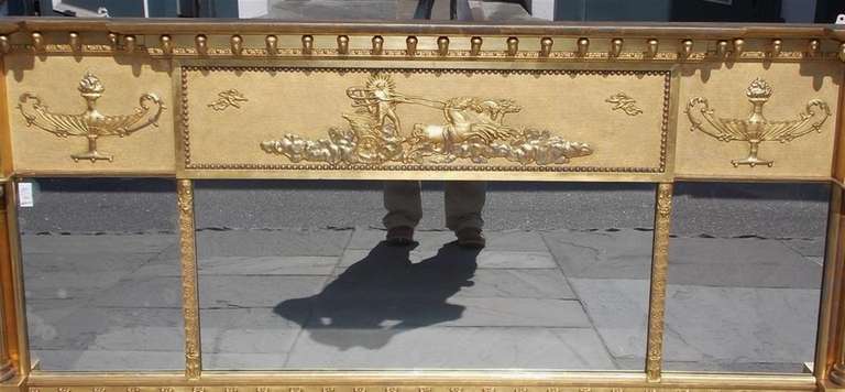 British English Adam Gilt Over Mantel Mirror. Circa 1820 For Sale