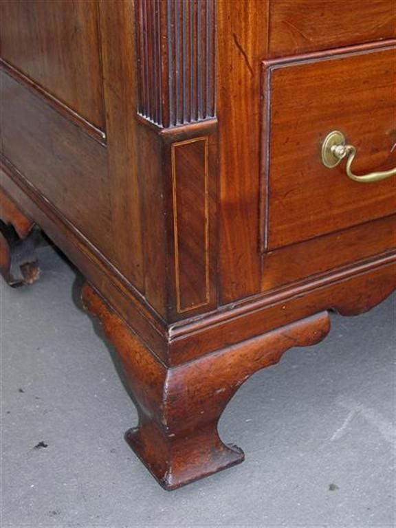 English Mahogany Hinged Top Inlaid Mule Chest . Circa 1780 For Sale 3