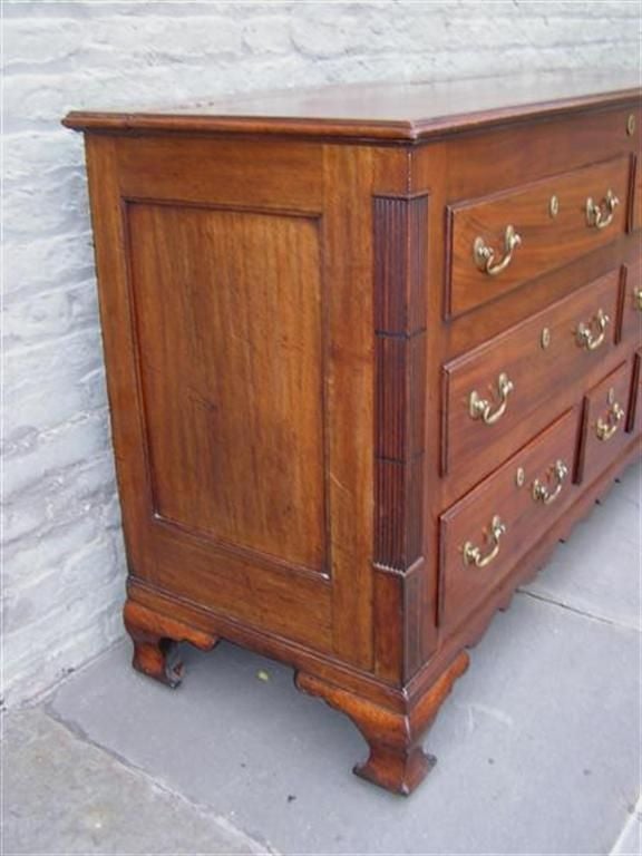 Calco Cassapanca inglese in mogano con piano incernierato e intarsiato . Circa 1780 in vendita