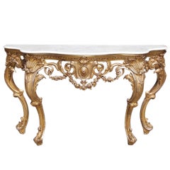 French Gilt Marble Top Console