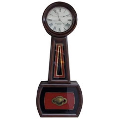 American Mahogany and Églomisé Banjo Clock, E. Howard, Boston # 5, Circa 1860