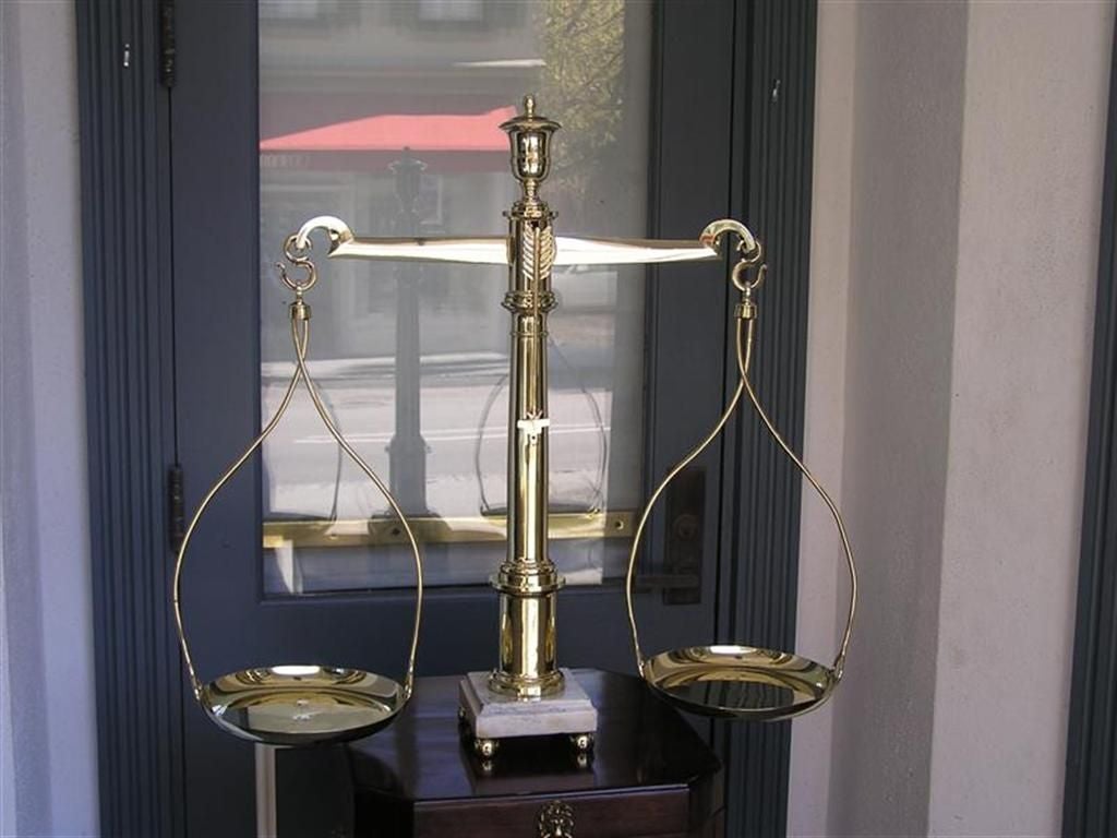 English Brass Urn & Marble Base Scale . Circa 1815  For Sale 1