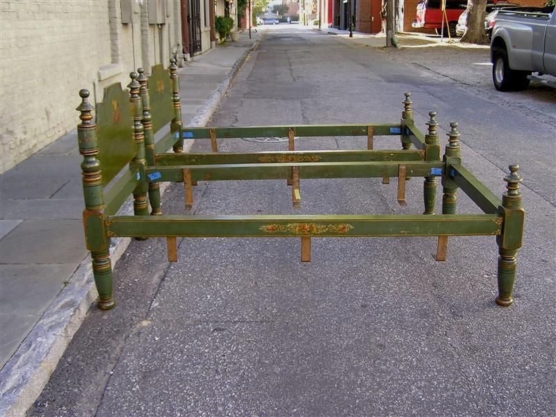 19th Century Pair of American Painted Twin Beds