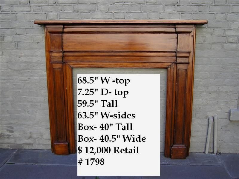 American White Pine Carved Molded Edge Fire Place Mantel,  Circa 1800 For Sale 3