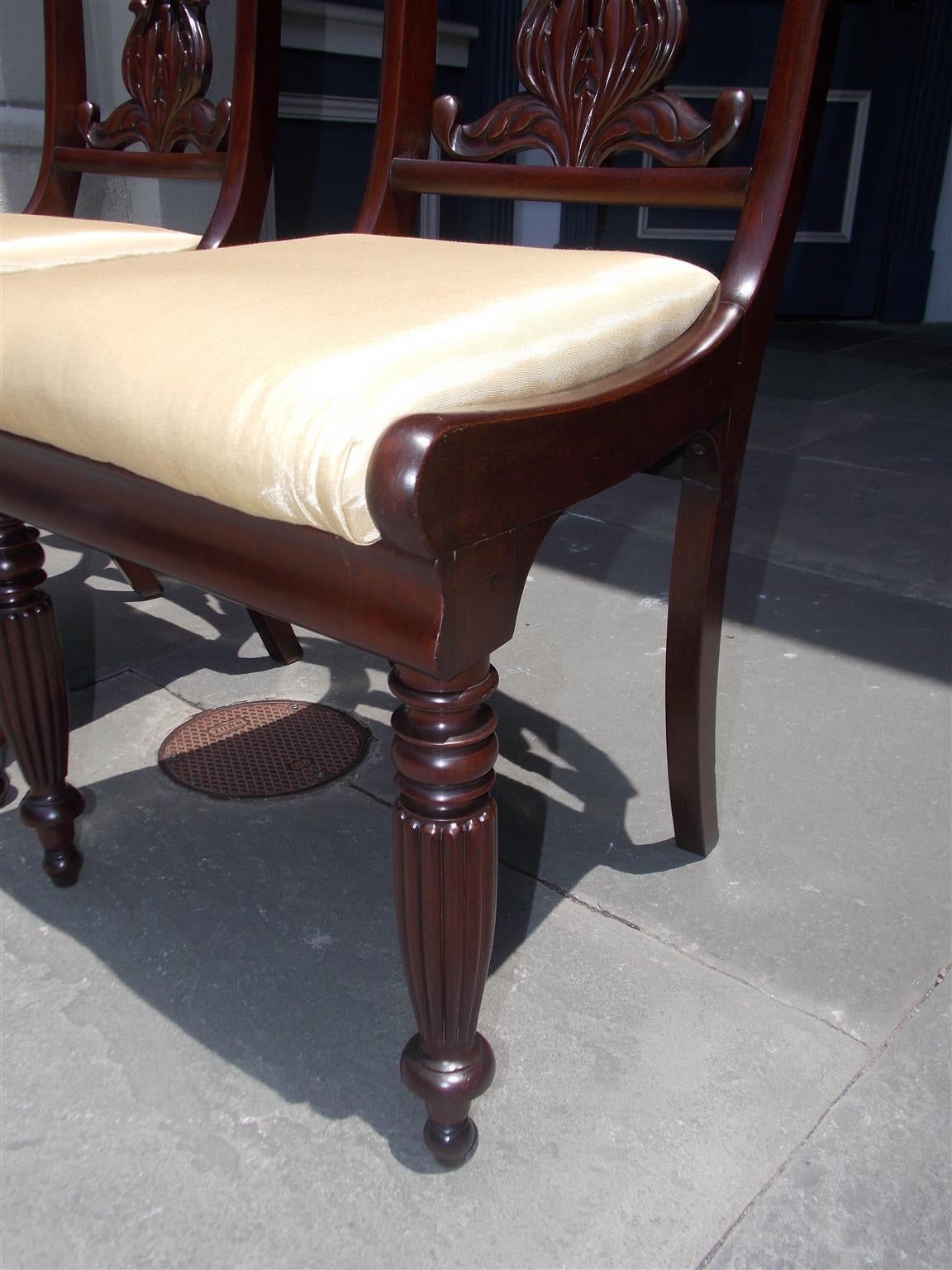 Pair of Caribbean Mahogany Carved Side Chairs, Circa 1830 1