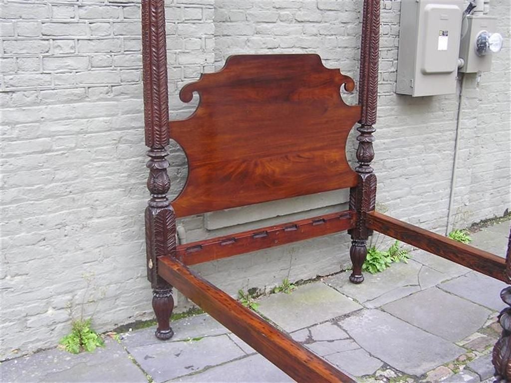 Caribbean Mahogany Four Poster Bed In Excellent Condition In Charleston, SC