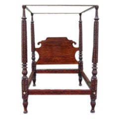 Antique Caribbean Mahogany Four Poster Bed