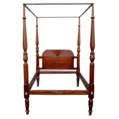 Antique American Mahogany Four Poster  Bed