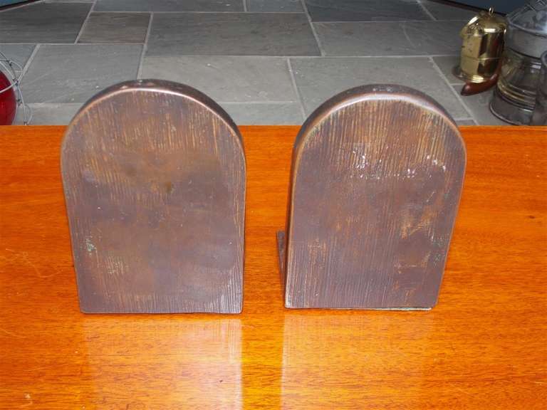 Pair of American Bronze Bookends 