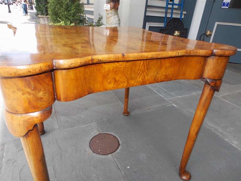 English Queen Anne Burl Walnut Games Table With Outset Corners, Circa 1760 2