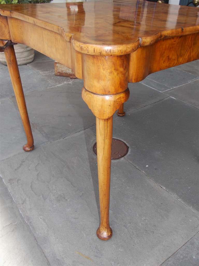 English Queen Anne Burl Walnut Games Table With Outset Corners, Circa 1760 3