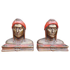Pair of Austrian Cold Painted Bronze Bookends, Circa 1880