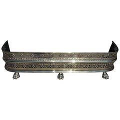 English Regency Brass Hand Chased Lyre Fire Fender, Circa 1810 5