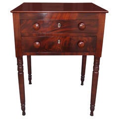 American Sheraton Mahogany Side Table, Circa 1830