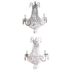 Pair of French Bronze and Crystal Wall Sconces, Circa 1840 3