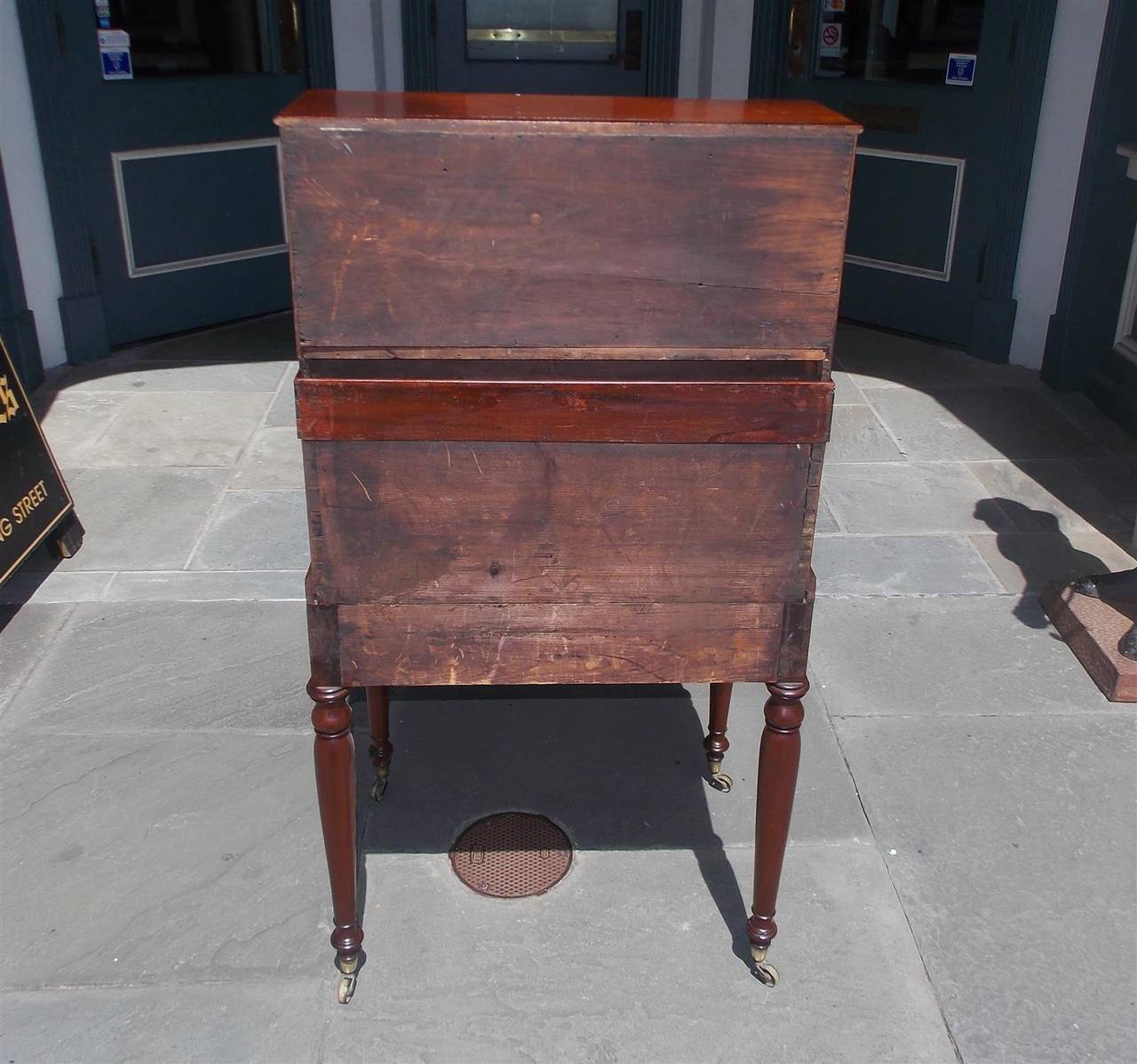 American Sheraton Mahogany Campaign Desk, Circa 1820 For Sale 6