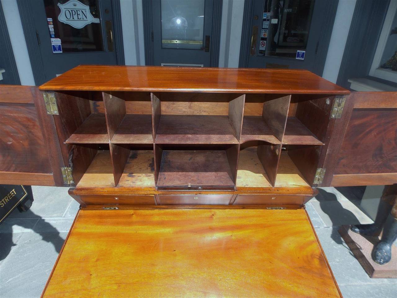American Sheraton Mahogany Campaign Desk, Circa 1820 For Sale 2