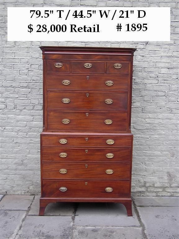 English Mahogany Chest on Chest