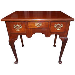 Antique English Queen Anne Mahogany Low Boy, Circa 1790