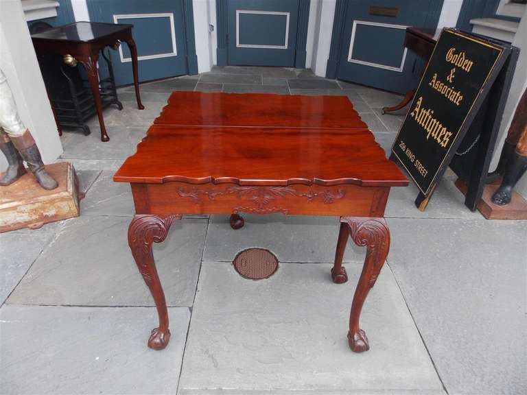English Chippendale Mahogany Game Table, Circa 1780 1