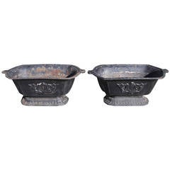 Pair of American Cast Iron Floral Planters, Circa 1870 9