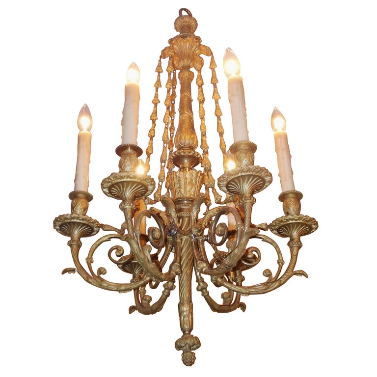 French Gilt Bronze Decorative Floral Chandelier, Circa 1820 For Sale at ...