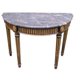 Italian Painted & Gilt Demi-Lune Marbe Top Console. Circa 1770 10
