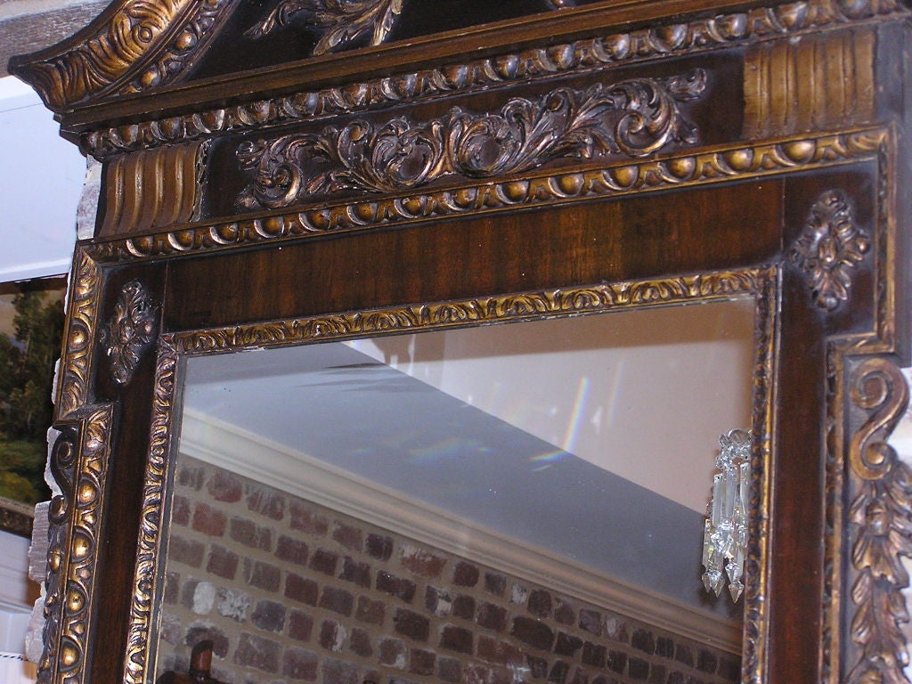 English Chippendale Mahogany & Gilt Prince Of Wales Wall Mirror . Circa 1760 For Sale 2