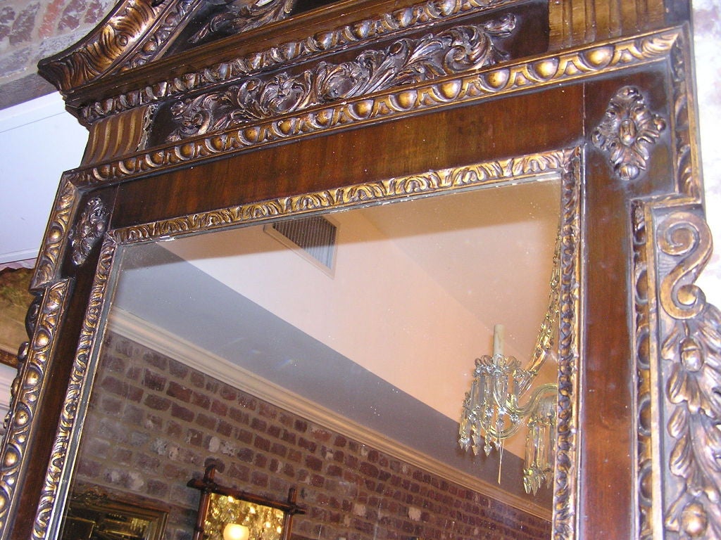 English Chippendale Mahogany & Gilt Prince Of Wales Wall Mirror . Circa 1760 For Sale 3