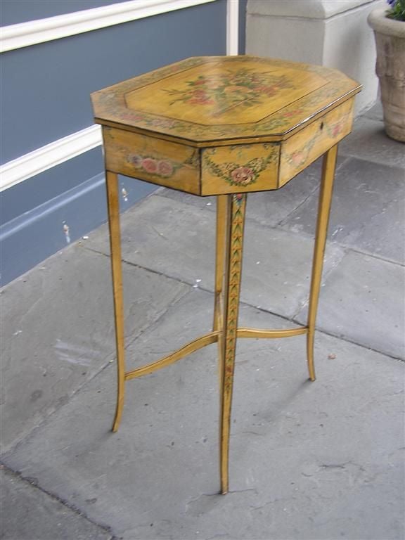 French Painted & Carved Floral Dressing Table,  Circa 1790 In Excellent Condition For Sale In Hollywood, SC