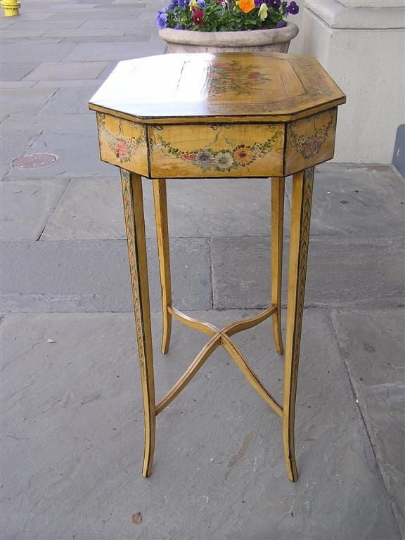 Late 18th Century French Painted & Carved Floral Dressing Table,  Circa 1790 For Sale