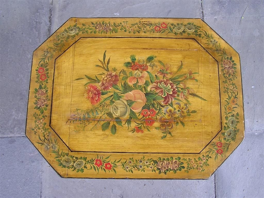 French Painted & Carved Floral Dressing Table,  Circa 1790 For Sale 2