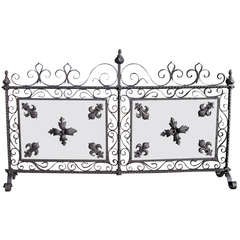 French Wrought Iron Free Standing Two Panel Screen 7