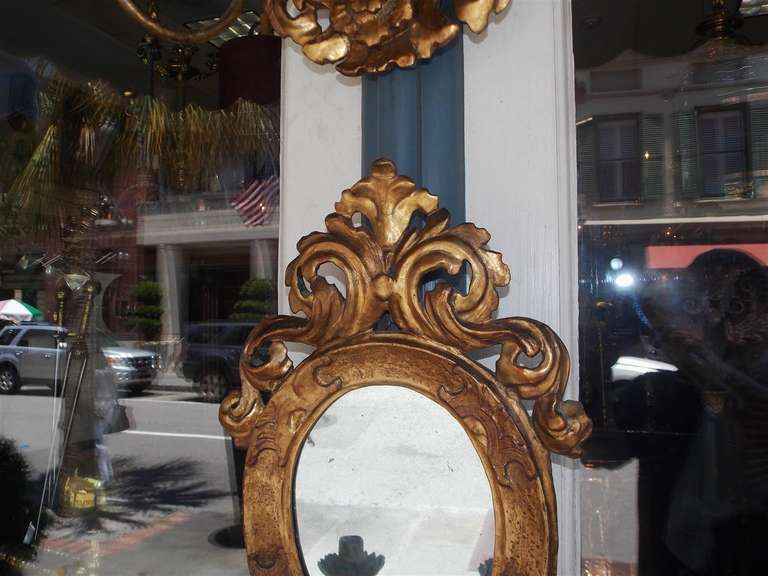 Pair of Italian Gilt Girandole Mirror Sconces.  Circa 1810 For Sale 1