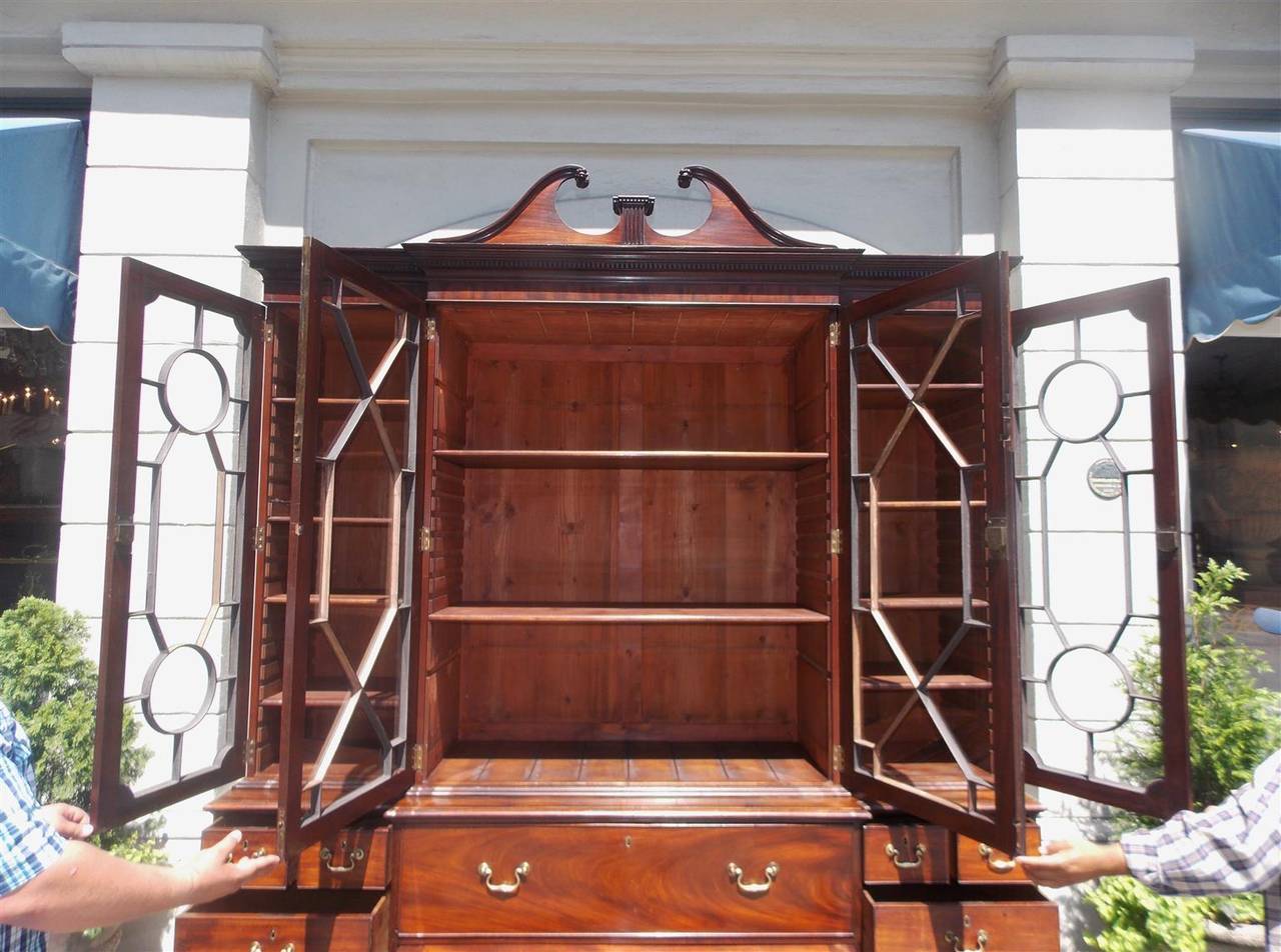 English Chippendale Mahogany Breakfront with Secretary, Circa 1770 For Sale 2