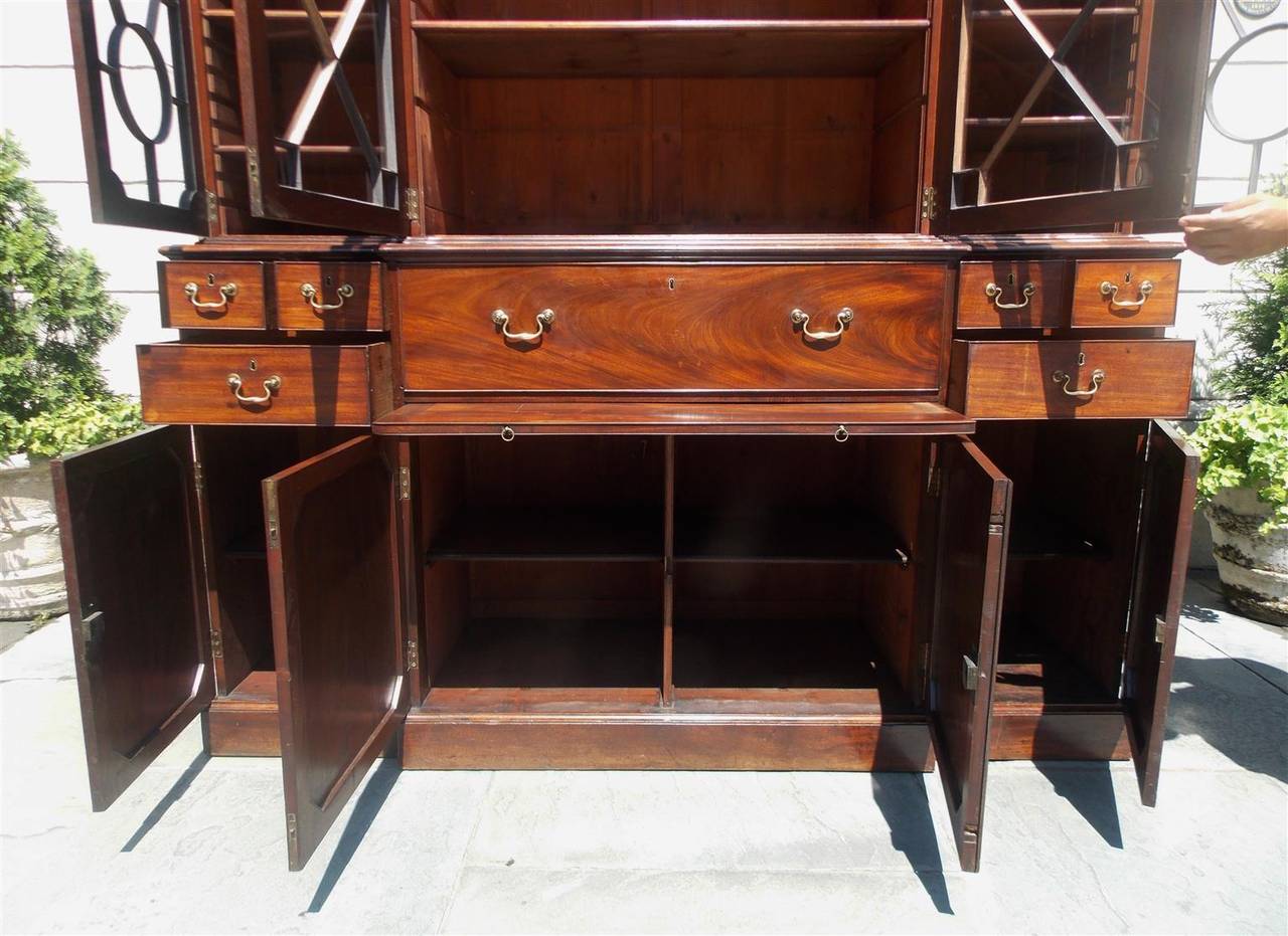 English Chippendale Mahogany Breakfront with Secretary, Circa 1770 For Sale 3