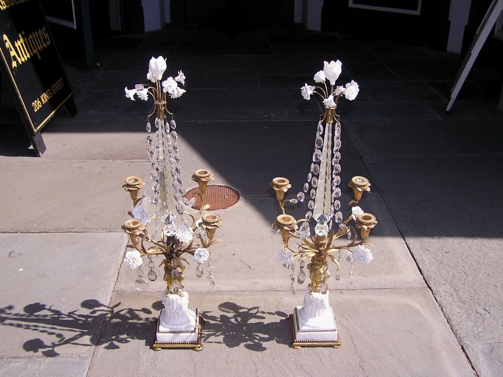 Pair of English Candelabra Girandoles