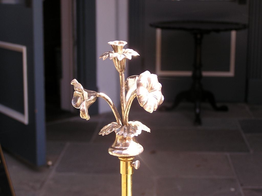 Pair of English Sheffield Monumental Hand Chased Floral Candelabras. Circa 1780 For Sale 2