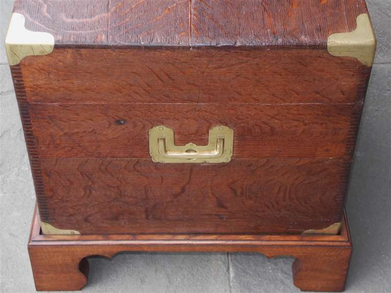 19th Century English Oak Campaign Chest on Stand. Circa 1820 For Sale