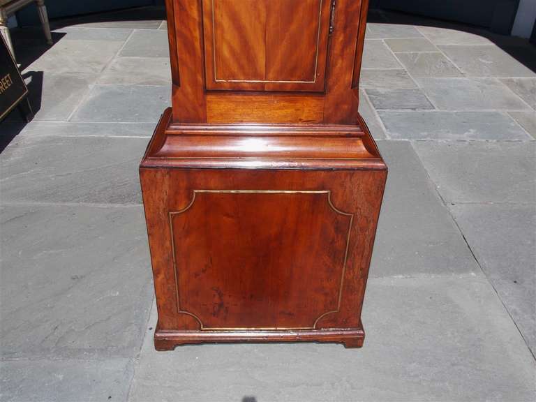 English Chippendale Mahogany Tall Case Clock, Circa 1780 For Sale 1