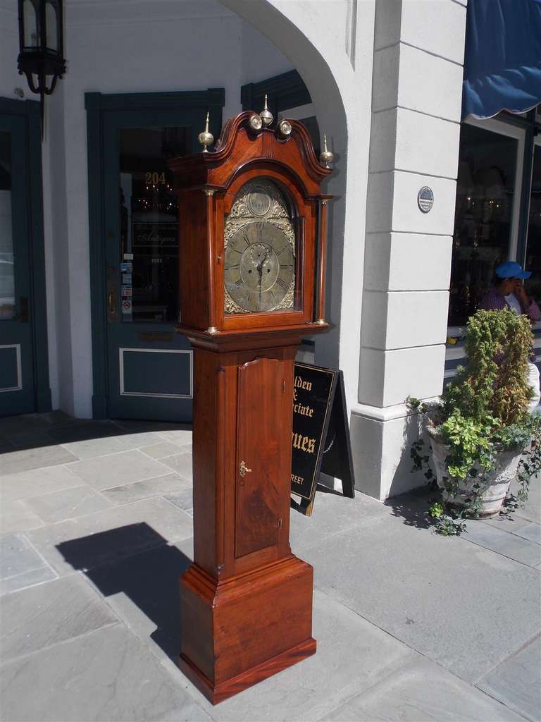 American Walnut Chippendale Tall Case Clock, Circa 1770