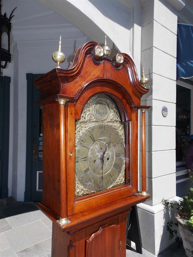 18th Century and Earlier American Walnut Chippendale Tall Case Clock, Circa 1770