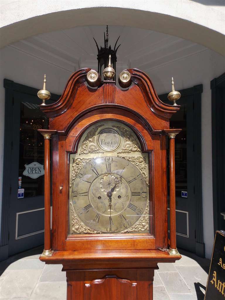 American Walnut Chippendale Tall Case Clock, Circa 1770 1