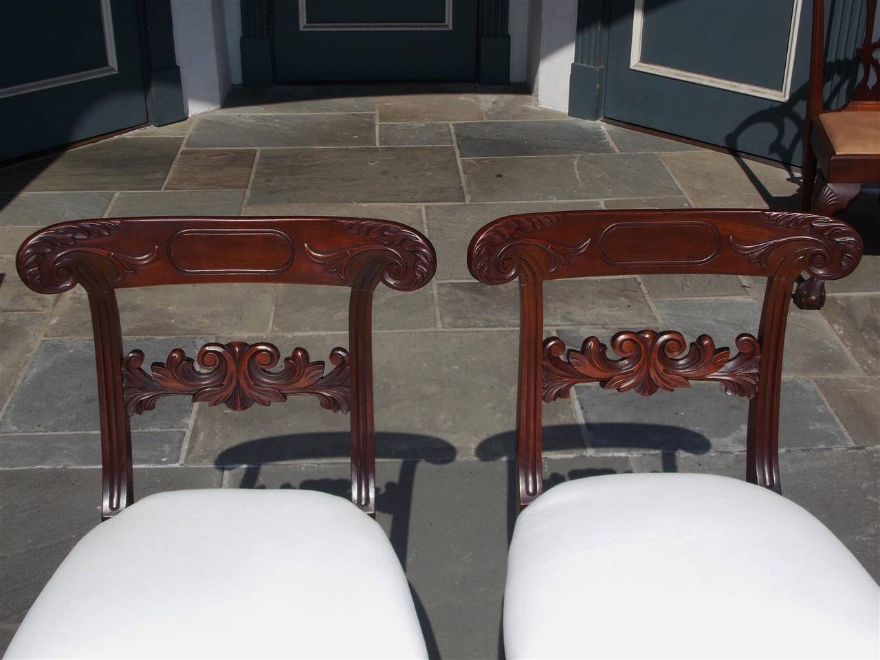 Early 19th Century Pair of American Regency Mahogany Side Chairs, Baltimore, Circa 1815