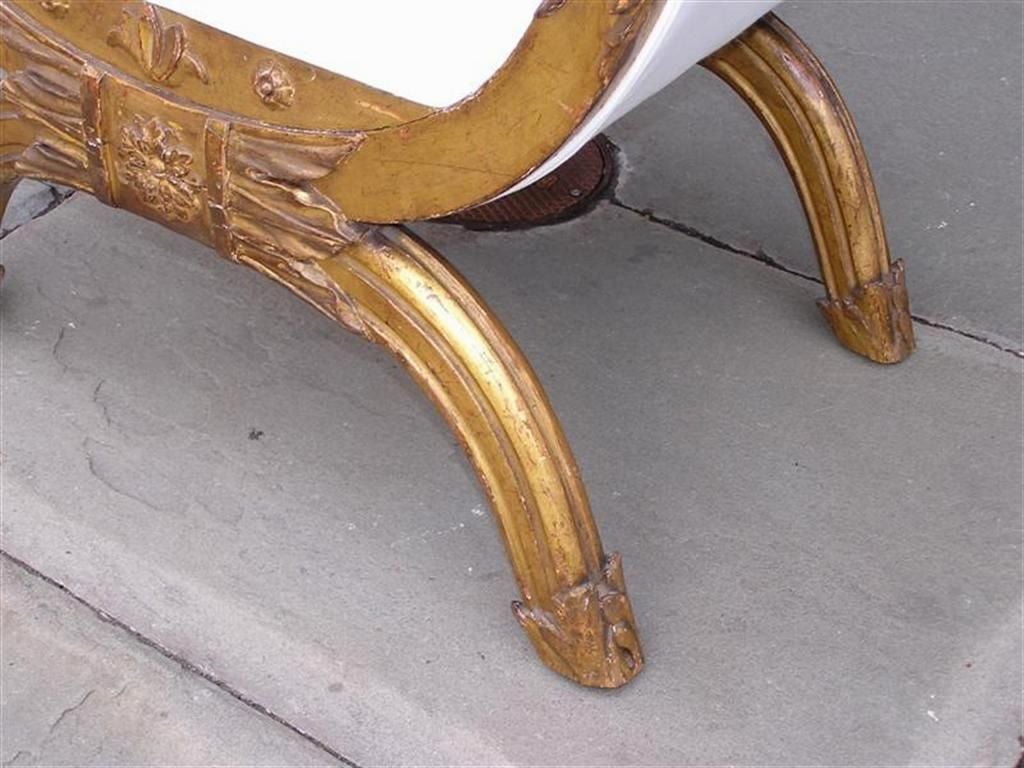 Italian Gilt Carved Wood Floral Window Bench. Circa 1780 For Sale 2