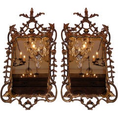 Pair of Italian Gilt Carved Floral Wall Mirrors. Circa 1780 12