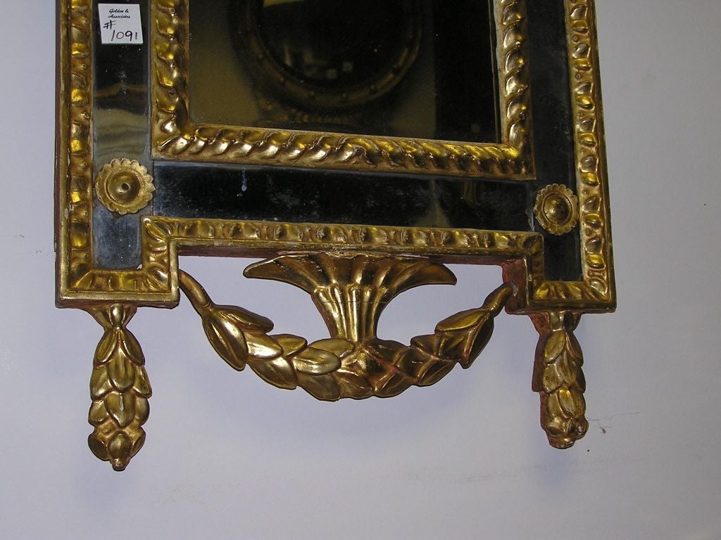 Pair of Italian Gilt Carved Floral Wall Mirrors. Circa 1780 For Sale 3