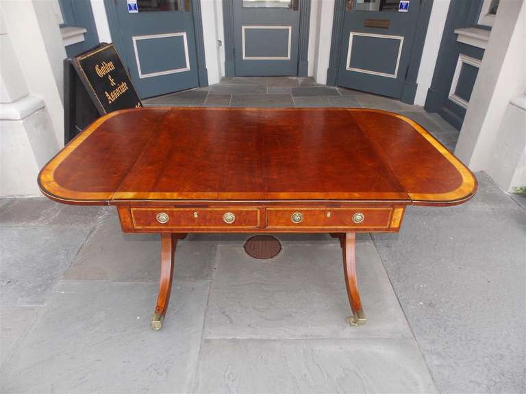 British English Plum Pudding Mahogany Library Table.  Circa 1780 For Sale